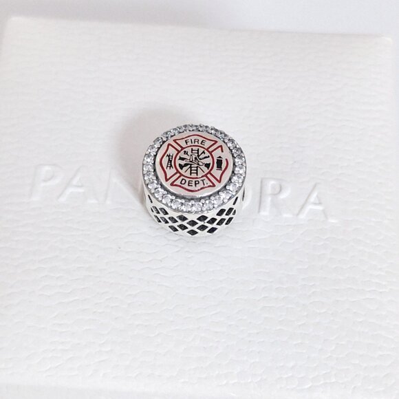 Pandora Authentic FIRE DEPT Exclusive Bead Charm S925 Silver with box - Picture 2 of 6